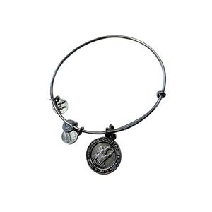 Alex and Ani Saint Christopher "Guide My Path" Charm Bangle Bracelet Silver Tone